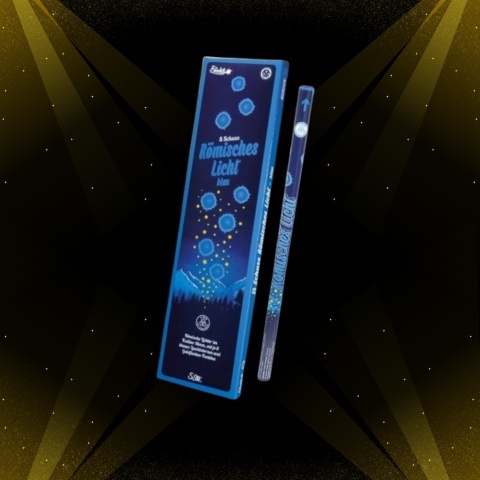 Rzymskie Ognie 8 Schuss Römisches Licht Kal. C - Blau Niebieski 5 sztuk