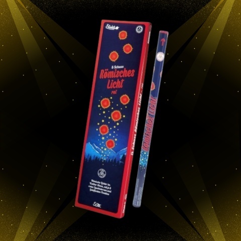 Rzymskie Ognie 8 Schuss Römisches Licht Kal. C - Rot Czerwone 5 sztuk