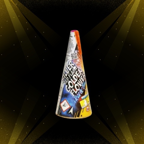 JF92 Silver Red Flame Golden Flower